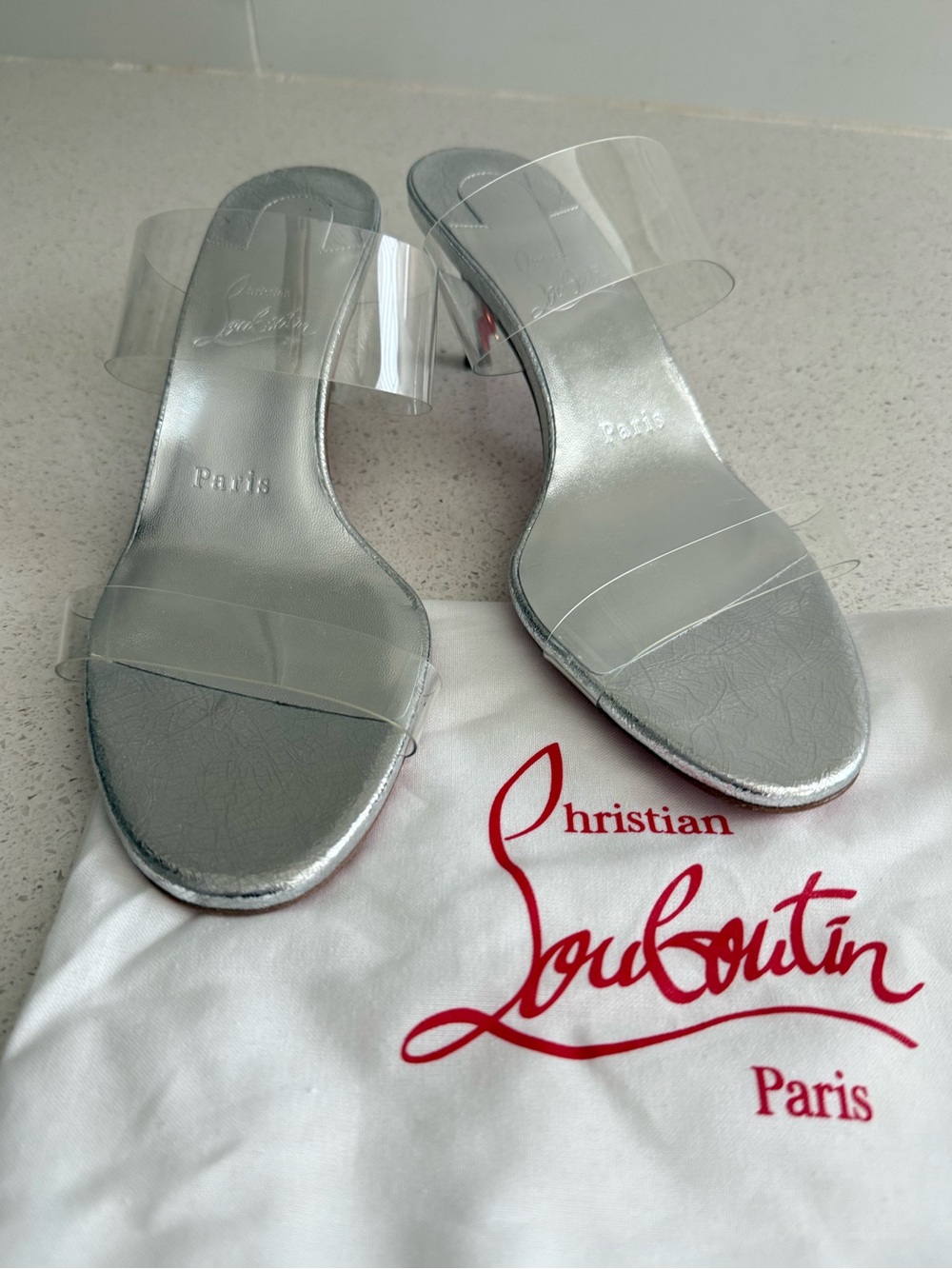 CHRISTIAN LOUBOUTIN Just Nothing 55 PVC Sandals Size EU 36.5 US 6.5